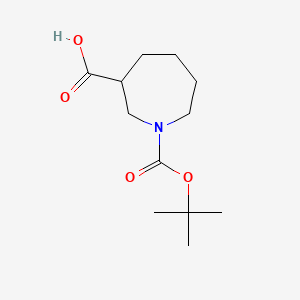 molecular formula C12H21NO4 B578611 1-(tert-Butoxycarbonyl)azepane-3-carboxylic acid CAS No. 1252867-16-5