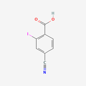 molecular formula C8H4INO2 B578622 4-氰基-2-碘苯甲酸 CAS No. 1260814-20-7
