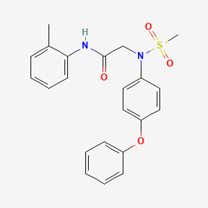 molecular formula C22H22N2O4S B5786238 N~1~-(2-methylphenyl)-N~2~-(methylsulfonyl)-N~2~-(4-phenoxyphenyl)glycinamide 