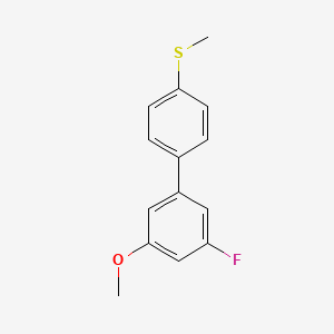 molecular formula C14H13FOS B578626 3-Fluoro-5-methoxy-4'-methylthiobiphenyl CAS No. 1365272-00-9