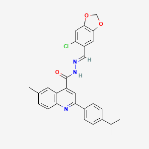molecular formula C28H24ClN3O3 B5786298 N'-[(6-chloro-1,3-benzodioxol-5-yl)methylene]-2-(4-isopropylphenyl)-6-methyl-4-quinolinecarbohydrazide 