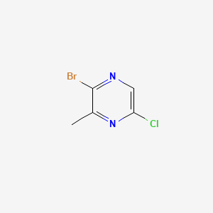 molecular formula C5H4BrClN2 B578635 2-Bromo-5-chloro-3-methylpyrazine CAS No. 1260664-82-1