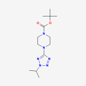 molecular formula C13H24N6O2 B578636 tert-Butyl 4-(2-isopropyl-2H-tetrazol-5-yl)piperazine-1-carboxylate CAS No. 1245645-41-3