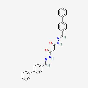 molecular formula C29H24N4O2 B5786421 N'~1~,N'~3~-bis(4-biphenylylmethylene)malonohydrazide 