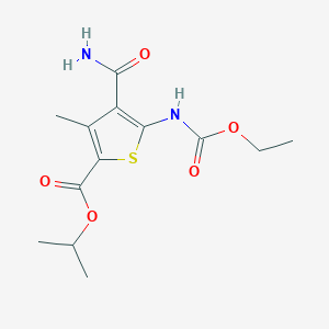molecular formula C13H18N2O5S B5786438 Propan-2-yl 4-carbamoyl-5-(ethoxycarbonylamino)-3-methylthiophene-2-carboxylate 