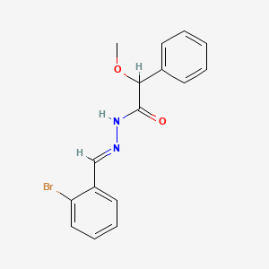 molecular formula C16H15BrN2O2 B5786488 N-[(E)-(2-bromophenyl)methylideneamino]-2-methoxy-2-phenylacetamide 