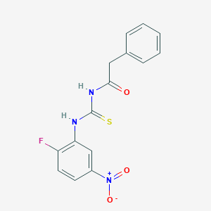 molecular formula C15H12FN3O3S B5786599 N-[(2-fluoro-5-nitrophenyl)carbamothioyl]-2-phenylacetamide 