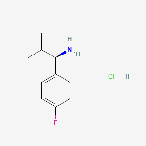 molecular formula C10H15ClFN B578675 (R)-1-(4-Fluorophenyl)-2-methylpropan-1-amine hydrochloride CAS No. 1213329-40-8
