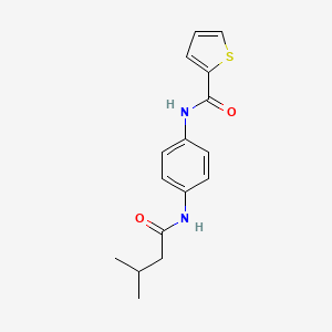 molecular formula C16H18N2O2S B5786750 N-{4-[(3-methylbutanoyl)amino]phenyl}thiophene-2-carboxamide 