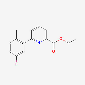 molecular formula C15H14FNO2 B578678 Ethyl 6-(5-fluoro-2-methylphenyl)picolinate CAS No. 1330750-37-2