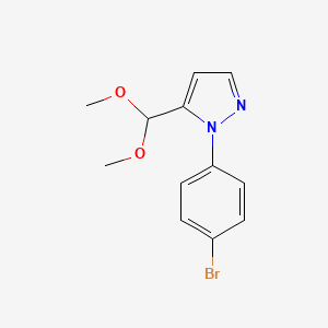 molecular formula C12H13BrN2O2 B578682 1-(4-bromophenyl)-5-(dimethoxymethyl)-1H-pyrazole CAS No. 1269293-69-7