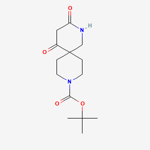 molecular formula C14H22N2O4 B578684 Tert-butyl 3,5-dioxo-2,9-diazaspiro[5.5]undecane-9-carboxylate CAS No. 1245917-55-8