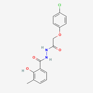 molecular formula C16H15ClN2O4 B5786868 N'-[2-(4-chlorophenoxy)acetyl]-2-hydroxy-3-methylbenzohydrazide 
