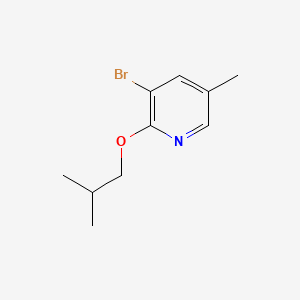 molecular formula C10H14BrNO B578688 3-Bromo-2-isobutoxy-5-methylpyridine CAS No. 1255574-44-7