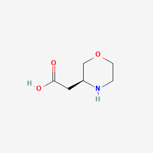 molecular formula C6H11NO3 B578690 (S)-Morpholin-3-yl-acetic acid CAS No. 1257856-13-5