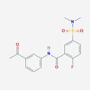 molecular formula C17H17FN2O4S B5787146 N-(3-acetylphenyl)-5-(dimethylsulfamoyl)-2-fluorobenzamide 