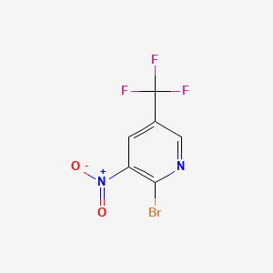 molecular formula C6H2BrF3N2O2 B578719 2-Bromo-3-nitro-5-(trifluoromethyl)pyridine CAS No. 1214336-90-9