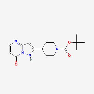molecular formula C16H22N4O3 B578721 Tert-butyl 4-(7-hydroxypyrazolo[1,5-A]pyrimidin-2-YL)piperidine-1-carboxylate CAS No. 1228631-09-1