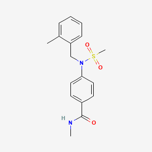 molecular formula C17H20N2O3S B5787329 N-methyl-4-[(2-methylbenzyl)(methylsulfonyl)amino]benzamide 