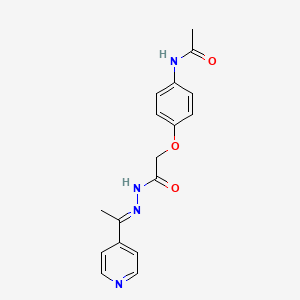 molecular formula C17H18N4O3 B5787462 N-[4-(2-oxo-2-{2-[1-(4-pyridinyl)ethylidene]hydrazino}ethoxy)phenyl]acetamide 