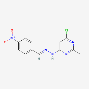 molecular formula C12H10ClN5O2 B5787487 6-chloro-2-methyl-N-[(E)-(4-nitrophenyl)methylideneamino]pyrimidin-4-amine 