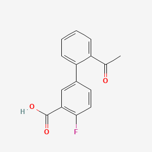 molecular formula C15H11FO3 B578754 5-(2-Acetylphenyl)-2-fluorobenzoic acid CAS No. 1345471-80-8
