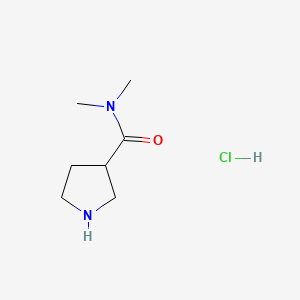 molecular formula C7H15ClN2O B578755 N,N-Dimethyl-3-pyrrolidinecarboxamide HCl CAS No. 1211573-00-0