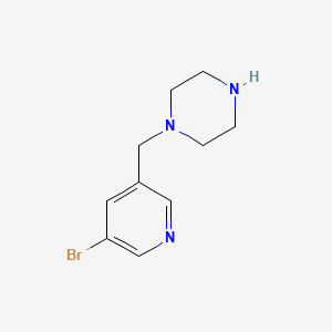 molecular formula C10H14BrN3 B578759 1-((5-Bromopyridin-3-yl)methyl)piperazine CAS No. 1211591-45-5