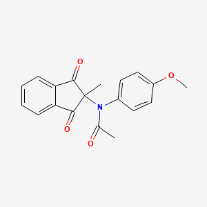 molecular formula C19H17NO4 B5787596 N-(4-methoxyphenyl)-N-(2-methyl-1,3-dioxoinden-2-yl)acetamide 