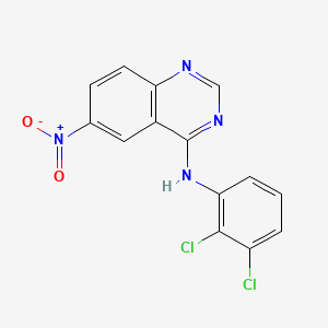 molecular formula C14H8Cl2N4O2 B578760 N-(2,3-dichlorophenyl)-6-nitro-4-Quinazolinamine CAS No. 1233868-85-3