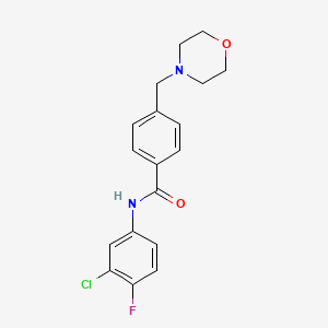molecular formula C18H18ClFN2O2 B5787673 N-(3-chloro-4-fluorophenyl)-4-(morpholin-4-ylmethyl)benzamide 