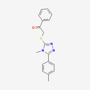 molecular formula C18H17N3OS B5787779 2-{[4-methyl-5-(4-methylphenyl)-4H-1,2,4-triazol-3-yl]sulfanyl}-1-phenylethanone 