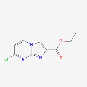 molecular formula C9H8ClN3O2 B578779 Ethyl 7-chloroimidazo[1,2-a]pyrimidine-2-carboxylate CAS No. 1289121-43-2