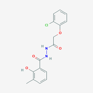 molecular formula C16H15ClN2O4 B5787848 N'-[2-(2-chlorophenoxy)acetyl]-2-hydroxy-3-methylbenzohydrazide 