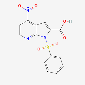 1-(Phenylsulphonyl)-4-nitro-7-azaindole-2-carboxylic acid