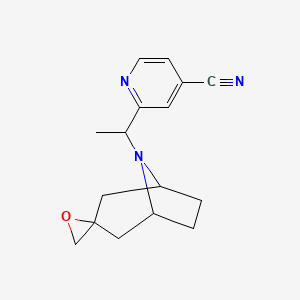 2-(1-(8-Azaspiro[bicyclo[3.2.1]octane-3,2'-oxiran]-8-yl)ethyl)isonicotinonitrile