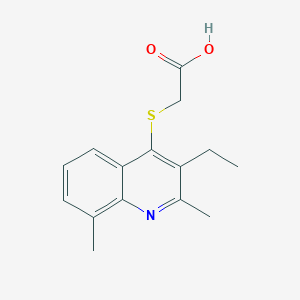 molecular formula C15H17NO2S B5787936 [(3-Ethyl-2,8-dimethylquinolin-4-yl)sulfanyl]acetic acid 