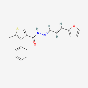 molecular formula C19H16N2O2S B5787942 N'-[3-(2-furyl)-2-propen-1-ylidene]-5-methyl-4-phenyl-3-thiophenecarbohydrazide 