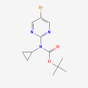 molecular formula C12H16BrN3O2 B578803 tert-Butyl (5-bromopyrimidin-2-yl)(cyclopropyl)carbamate CAS No. 1215205-89-2