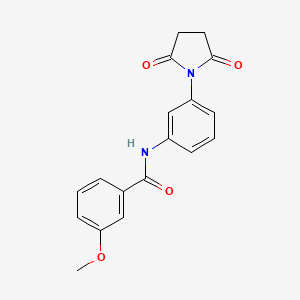 molecular formula C18H16N2O4 B5788145 N-[3-(2,5-dioxopyrrolidin-1-yl)phenyl]-3-methoxybenzamide 
