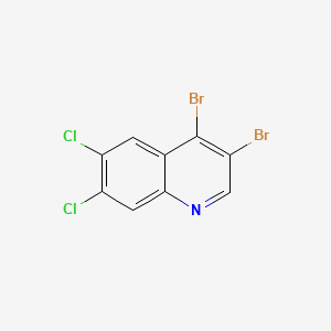 molecular formula C9H3Br2Cl2N B578824 3,4-Dibromo-6,7-dichloroquinoline CAS No. 1209859-59-5