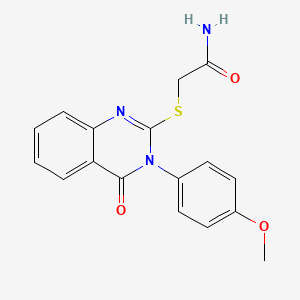 molecular formula C17H15N3O3S B5788306 2-((3-(4-METHOXYPHENYL)-4-OXO-3,4-DIHYDRO-2-QUINAZOLINYL)THIO)ACETAMIDE 