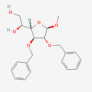 molecular formula C21H26O6 B578837 Methyl 2-O,3-O-dibenzyl-alpha-L-altrofuranoside CAS No. 16895-96-8