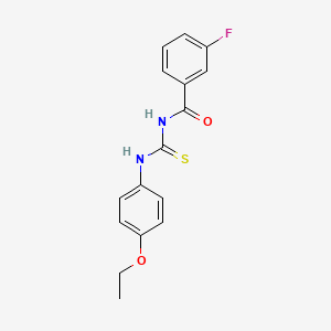 molecular formula C16H15FN2O2S B5788509 N-[(4-ethoxyphenyl)carbamothioyl]-3-fluorobenzamide 