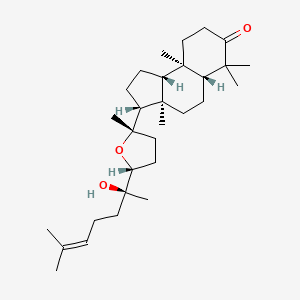 molecular formula C30H50O3 B578865 (3R,3aR,5aR,9aR,9bR)-3-[(2S,5R)-5-[(2S)-2-hydroxy-6-methylhept-5-en-2-yl]-2-methyloxolan-2-yl]-3a,6,6,9a-tetramethyl-2,3,4,5,5a,8,9,9b-octahydro-1H-cyclopenta[a]naphthalen-7-one CAS No. 18456-09-2