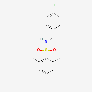molecular formula C16H18ClNO2S B5788681 N-[(4-chlorophenyl)methyl]-2,4,6-trimethylbenzene-1-sulfonamide 