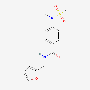 molecular formula C14H16N2O4S B5788927 N-(furan-2-ylmethyl)-4-[methyl(methylsulfonyl)amino]benzamide 