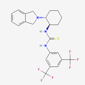 molecular formula C23H23F6N3S B578894 N-[3,5-Bis(trifluoromethyl)phenyl]-N'-[(1R,2R)-2-(1,3-dihydro-2H-isoindol-2-yl)cyclohexyl]thiourea CAS No. 620960-27-2