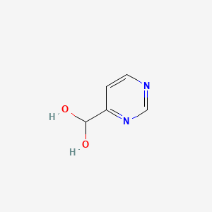 molecular formula C5H6N2O2 B578904 (Pyrimidin-4-yl)methanediol CAS No. 1073-50-3