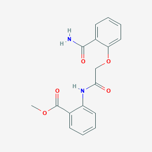 molecular formula C17H16N2O5 B5789226 Methyl 2-[[2-(2-carbamoylphenoxy)acetyl]amino]benzoate 